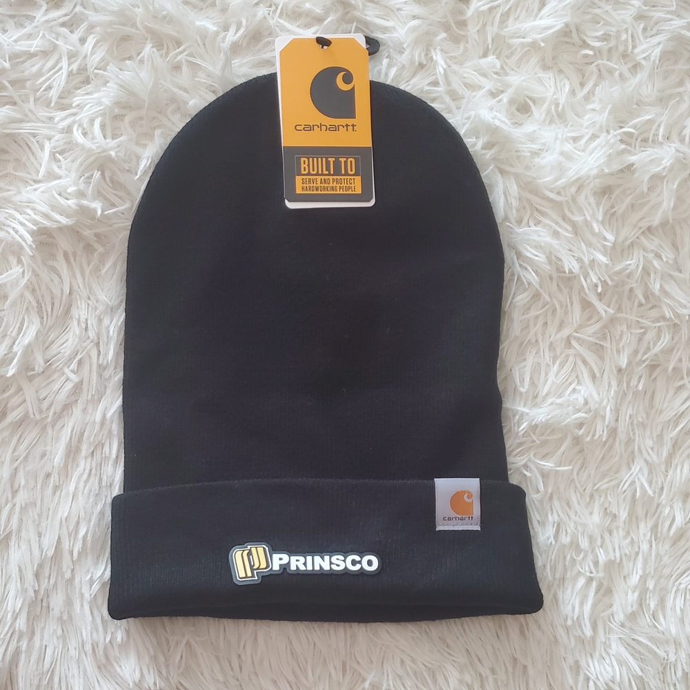 Carhartt Black Knit Beanie NWT Prinsco Label Winter & Fall Outdoor Headwear
